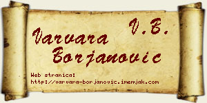 Varvara Borjanović vizit kartica